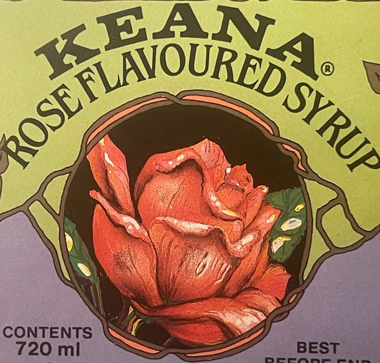 Vintage 1970s London Keana Rose Syrup Label Collectible