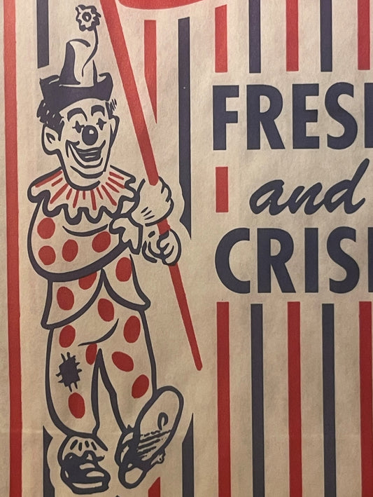 Vintage Retro Circus Clown Popcorn Bag 🎪🍿 – Classic Carnival‑Style Design