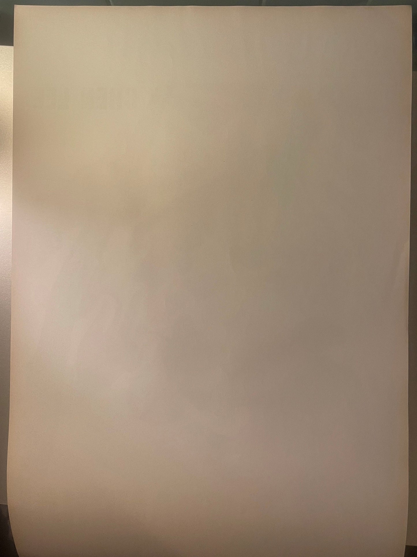 Blank cream-colored vintage movie poster sheet photographed flat against gray surface, showing no visible text or imagery.