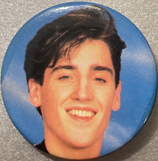 Vintage New Kids on the Block Pin 📌 Jonathan Knight, Boston, MA 1980s NKOTB Blue
