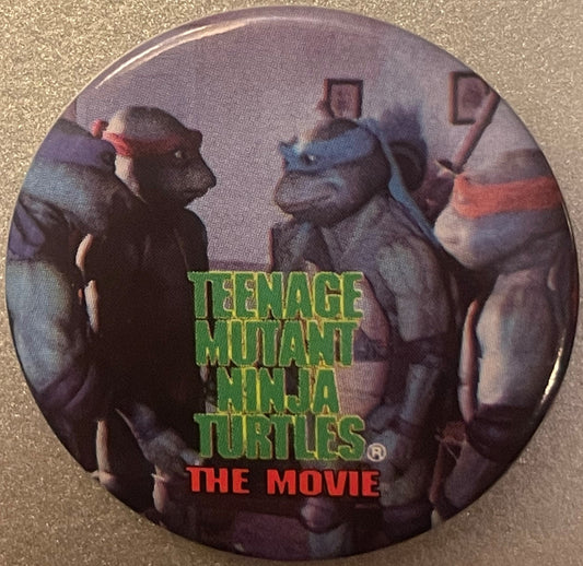 Vintage 1990 Teenage Mutant Ninja Turtles Group Shot Movie Pin 🐢 — TMNT The Movie Pinback Button