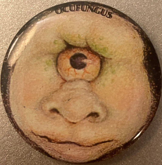 Vintage 1980s Ocufungus Gross-Out Monster Pin 📌 One-Eyed Cyclops Pinback Button, Weird Retro Collectible