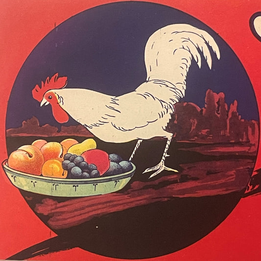 Antique 1930s Our Pick Crate Label — Loomis Fruit Growers Association, Loomis California, Rooster Art