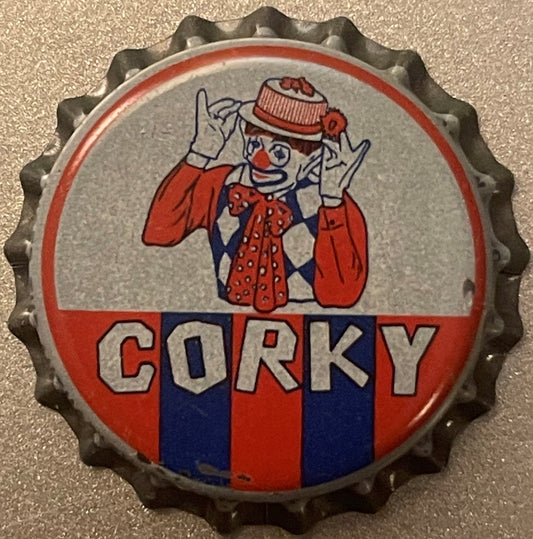 Vintage Corky the Clown Bottle Cap 🤡 St. Louis Cork-Lined Soda Cap