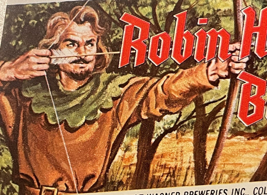 Vintage 1970s Robin Hood Beer Label - Columbus 🍺 OH Memorabilia