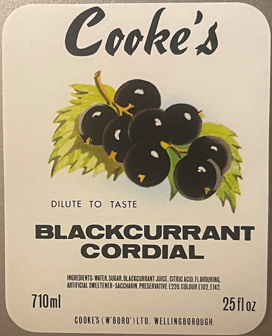 Antique Cooke's Blackcurrant Cordial Label from England