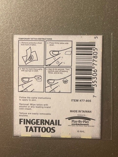 Vintage 1998 NHL Fingernail Tattoos Detroit Redwings ⚾ It's Hockey Season!!!