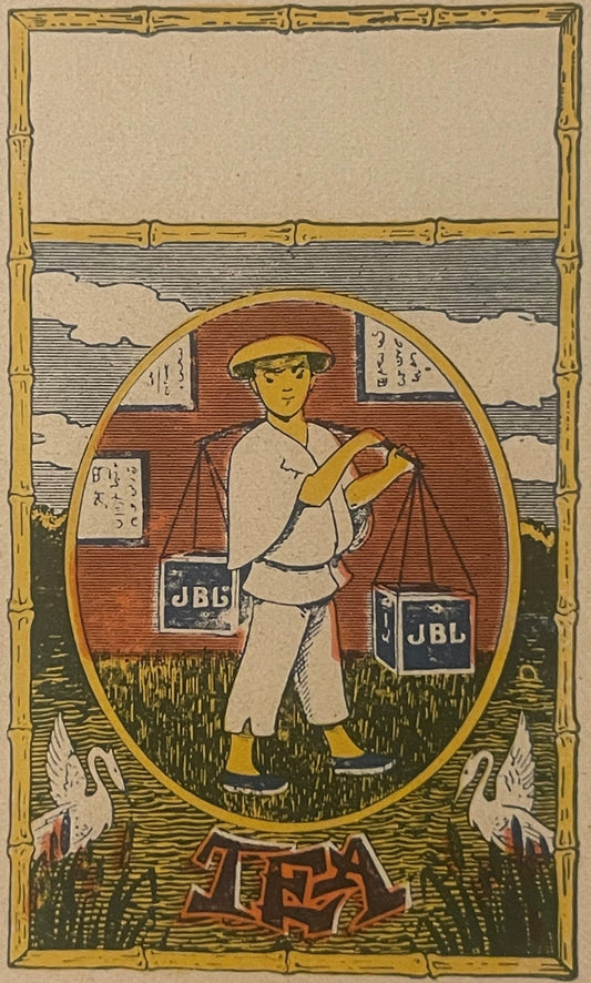 Antique 1910s J B Lyons Tea Label: Logansport ✨ IN Advertising