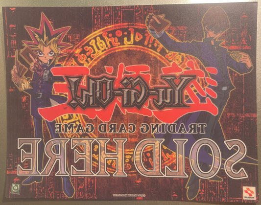 Retro Yu-Gi-Oh! 🃏 Trading Card Game "Sold Here" Window Cling Konami Yugi Kaiba Store Display Sign American Made