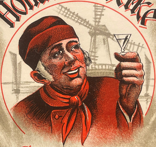 Vintage Genever Hollands Boerke Liquor Label 🍺 Belgian J. Desmet-Maertens Rumbeke