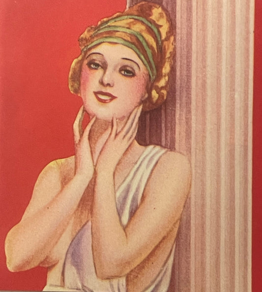 Antique 1933 Maid of Athens Citrus Crate Label 🍎 Seville Florida, McBride Packing, Grecian Greek Beauty Art