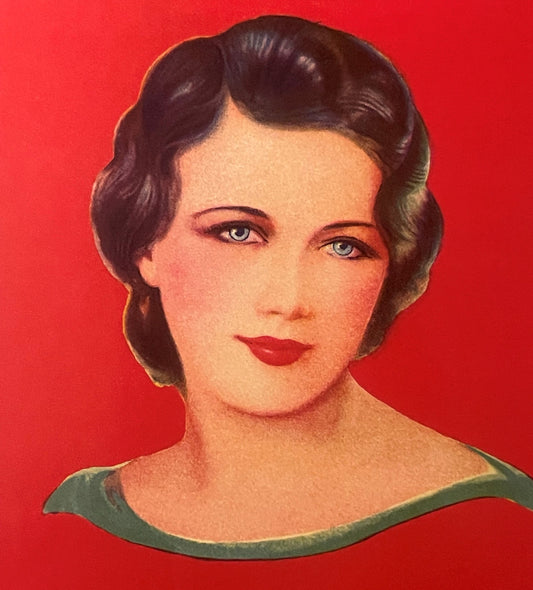 Antique Irish Beauty Crate Label 🍀 — 1930s, Packed Exclusively For J. Bert Moritz, New York & Philadelphia, Pretty Girl & Four-Leaf Clovers