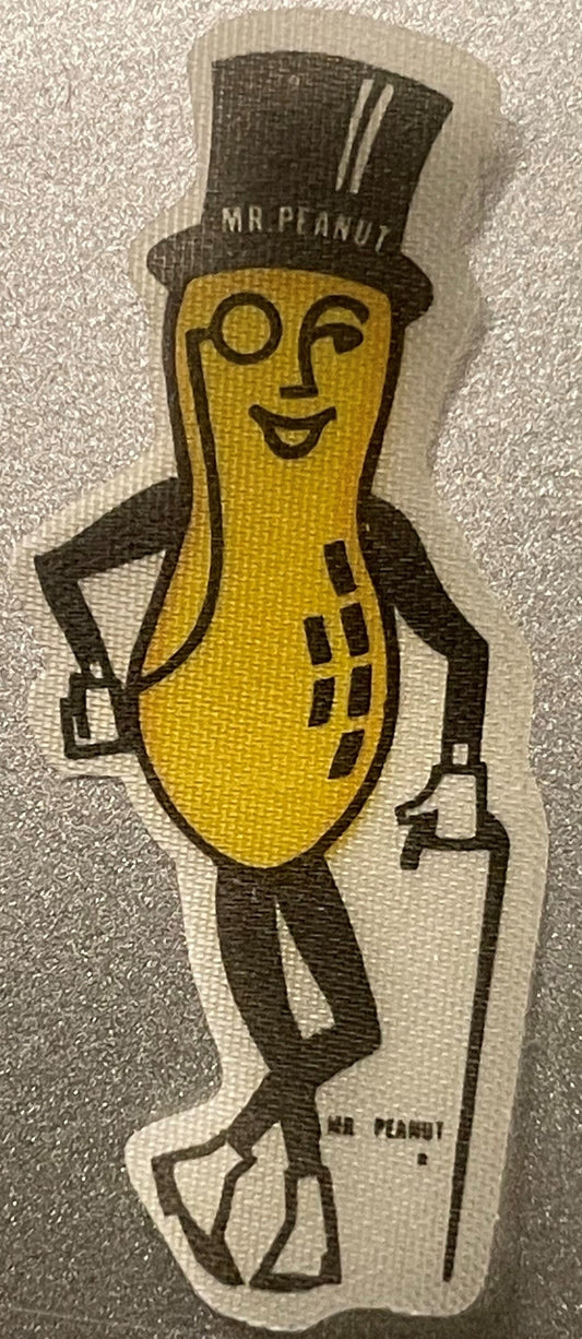 Vintage Planters Mr. Peanut Cloth Sticker 🥜 1950s-1960s Halftone Print Patch