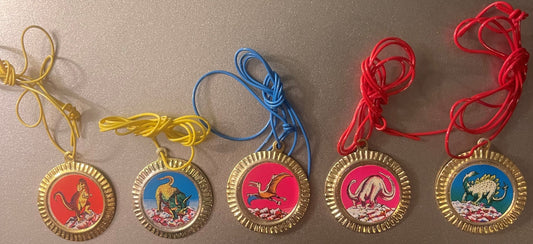 Vintage Tin Dinosaur Charms from the 1980s