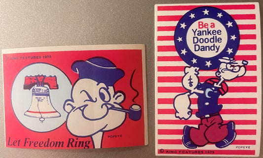 Vintage 1975 Popeye Bicentennial Stickers 🎆 King Features Patriotic Set