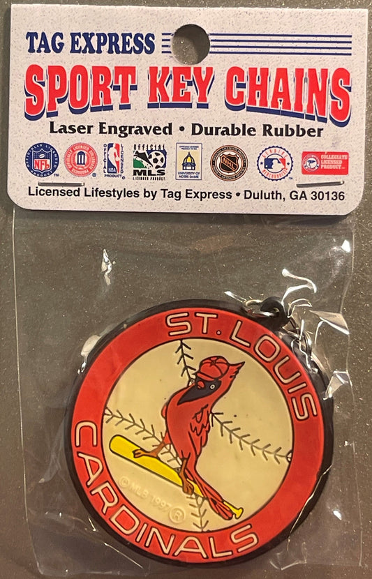 Vintage 1997 St. Louis Cardinals Keychain 🔴 Last Year Logo ⚾ NOS Tag Express Sealed