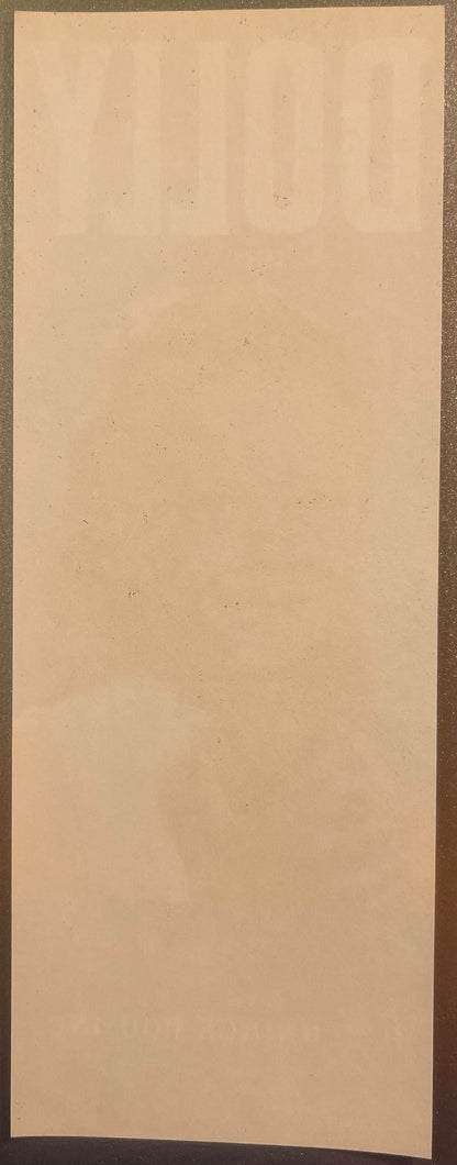 Blank reverse side of vintage citrus crate label on aged beige paper with slight creasing and spotting
