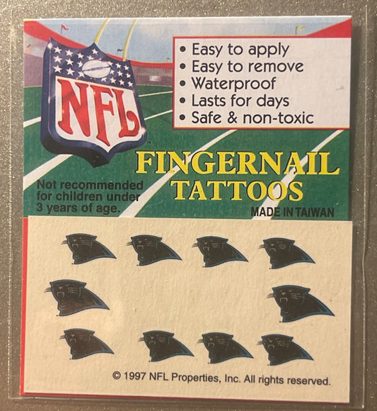 Vintage 1997 NFL Fingernail Tattoos Carolina Panthers ⚾ It's Football Season!!!