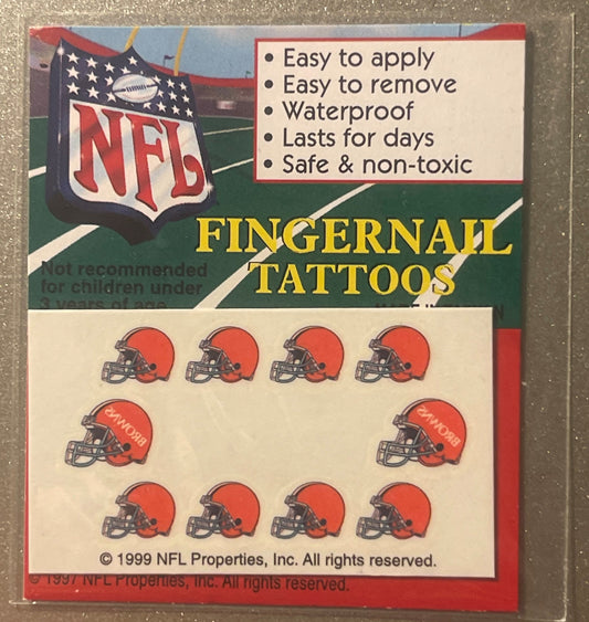 Vintage 1997 NFL Fingernail Tattoos Cleveland Browns ⚾ It's Football Season!!!