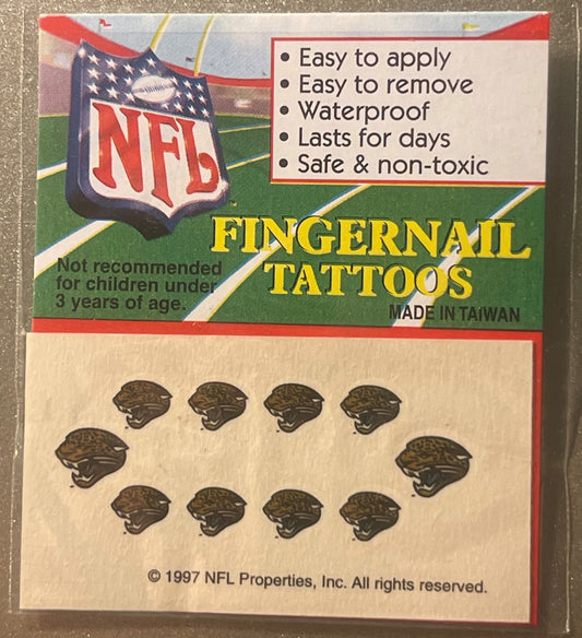 Vintage 1997 NFL Fingernail Tattoos Jacksonville Jaguars ⚾ It's Football Season!!!