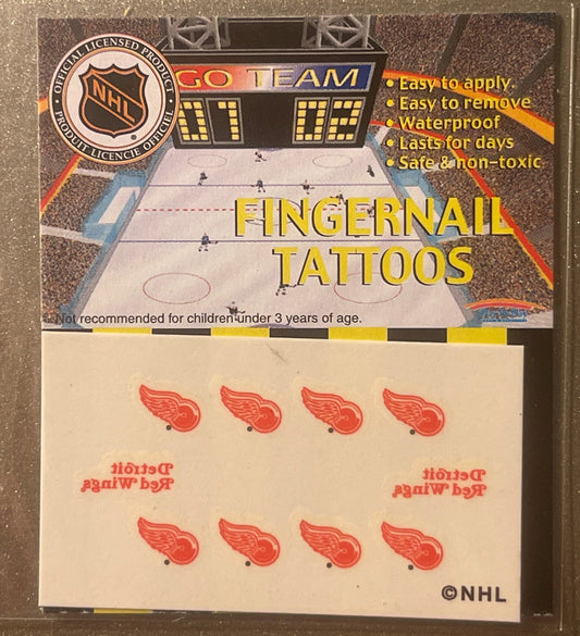 Vintage 1998 NHL Fingernail Tattoos Detroit Redwings ⚾ It's Hockey Season!!!