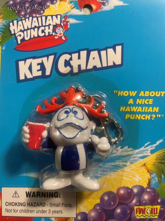 Vintage Hawaiian Punch Key Chain 🥊 Punchy Mascot Figure NOS Sealed Fun-4-All New York Card