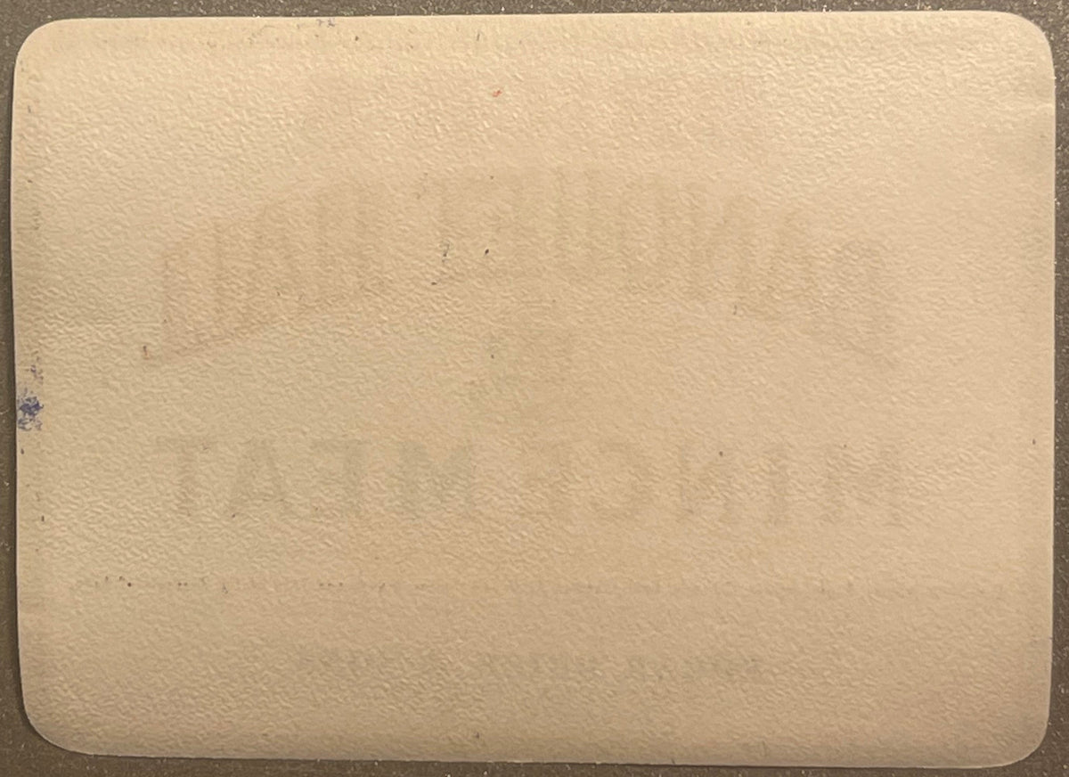 Back of the Brick's Banquet Hall Mince Meat label, plain cream paper with the front printing faintly showing in reverse