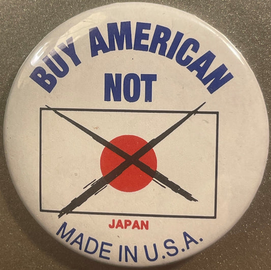 Vintage 1960s Buy American Not Japan Pin 🔧 Wesco Westinghouse NOS 2¼" Made in USA