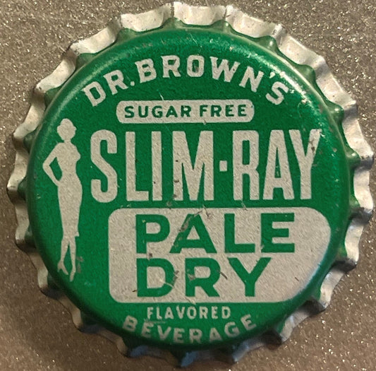 Vintage Dr. Brown’s Slim‑Ray Pale Dry Cork Bottle Cap 🥤 NOS, New York (1940s–50s)