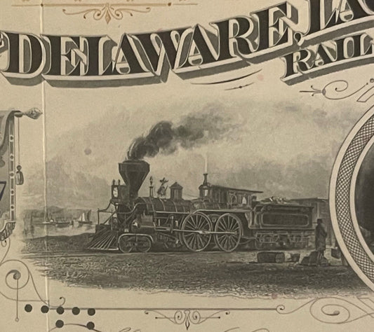 Vintage 1950s Delaware, Lackawanna & Western Railroad Stock Certificate 🚂 Scranton PA DL&W Antique Scripophily