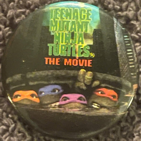 Vintage 1990 Teenage Mutant Ninja Turtles Sewer Peeking Movie Pin 🐢 — TMNT The Movie Pinback Button