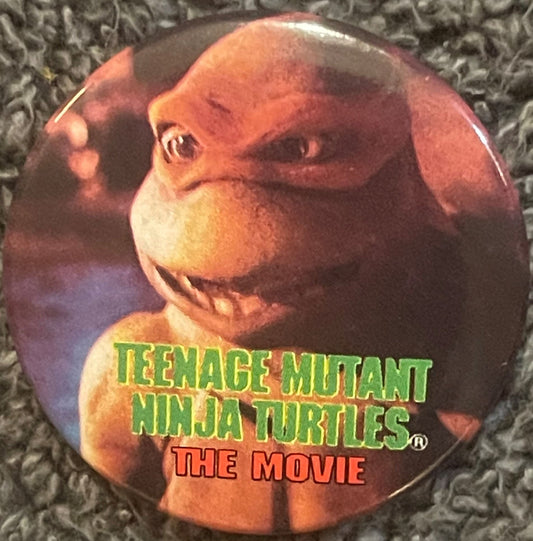 Vintage 1990 Teenage Mutant Ninja Turtles Michelangelo Movie Pin 🐢 — TMNT Button-Up Pinback Button