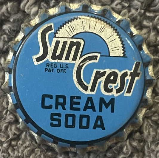 Vintage Sun Crest Cream Soda Bottle Cap 🥤 Atlanta Georgia Cork-Lined Crown Cap