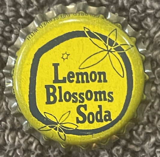 Vintage 1950s Lemon Blossom Soda Cork Bottle Cap 🍋 Cherry Blossom Co. • St. Louis MO