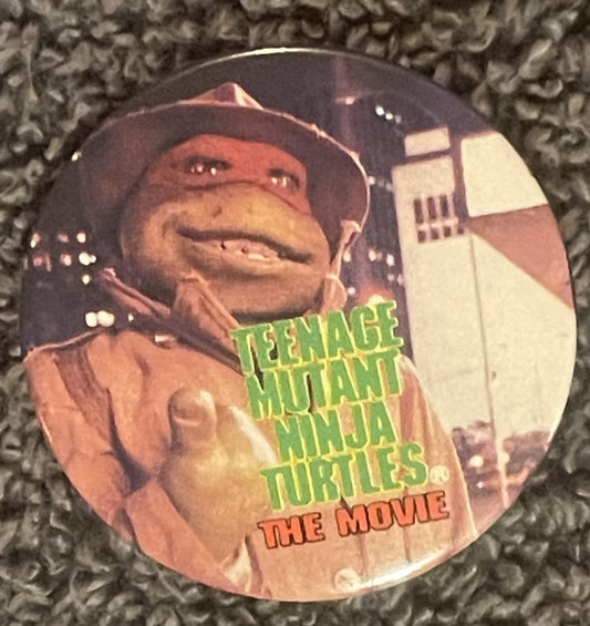 Vintage 1990 Teenage Mutant Ninja Turtles Thumbs Up Movie Pin 🐢 — TMNT Button-Up Pinback Button