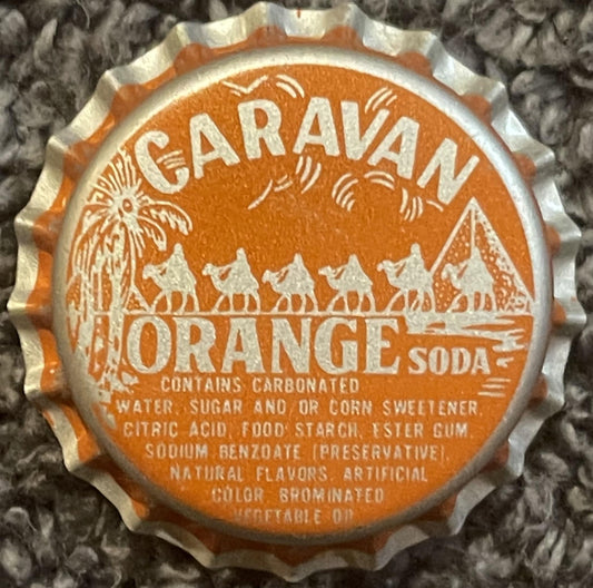 Vintage NOS Caravan Orange Soda Bottle Cap 🍊 Piedmont Cheerwine • NC • 1970s