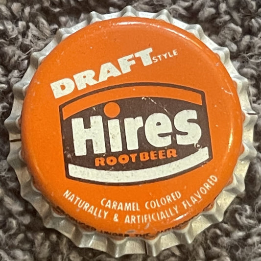 Vintage 1950s Hires Draft Root Beer Cork Bottle Cap • Baker Bottling MO 🟠