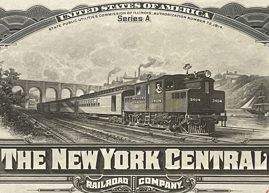 Antique 1913 New York Central Railroad Gold Bond 🚂 $1000 Consolidation Mortgage, American Bank Note Co