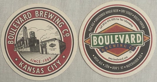Vintage Boulevard Brewing Co. Beer Coaster 🍺 Kansas City Southwest Boulevard Craft Brewery Since 1989 Card