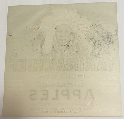 Vintage 1940s Yakima Chief Crate Label | Native American Washington Produce Art