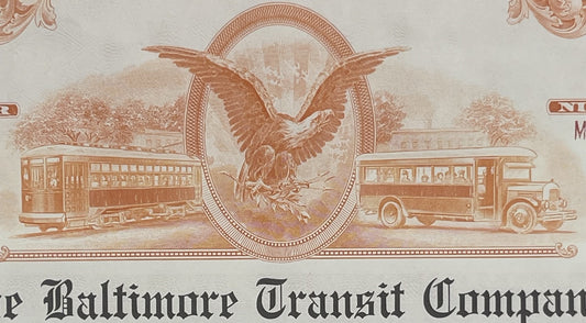 Vintage 1966 Baltimore Transit Company $1,000 Bond 🚋 Streetcar & Bus History, 6 2/3% Income Debenture