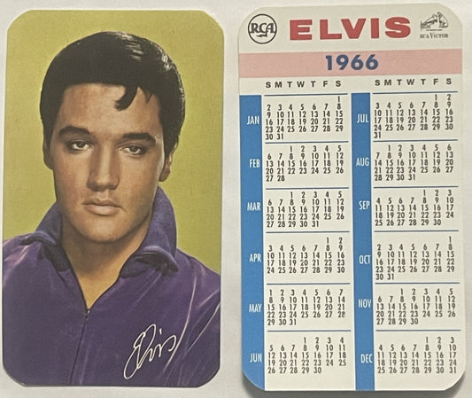 Vintage 1966 Elvis Presley RCA Victor Pocket Calendar 🎸 NOS Wallet Card