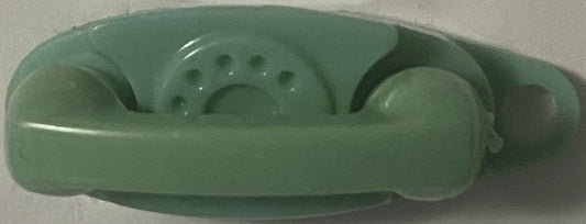 Vintage 1960s NOS Green Princess Phone Keychain ☎️ Bell System Rotary Bedroom Telephone Charm