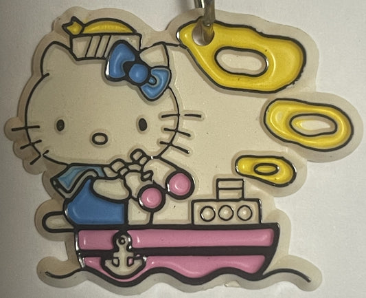 Vintage 1976–1980s Hello Kitty Sailor Boat Keychain 🎀 Taiwan ROC NOS