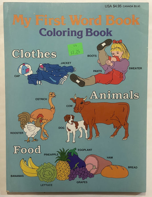Vintage 1993 My First Word Book Coloring Book ✨ Glimpse into Past!