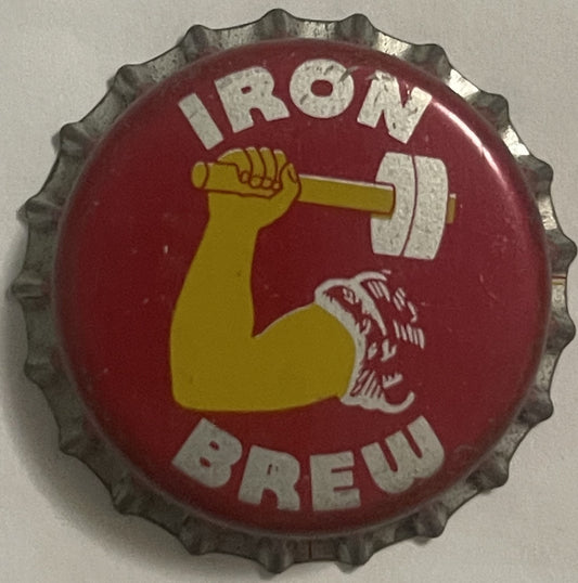 Vintage Iron Brew Cork Lined Bottle Cap Strongman Barbell Graphic Soda Advertising Crown Cap Collectible 🥤