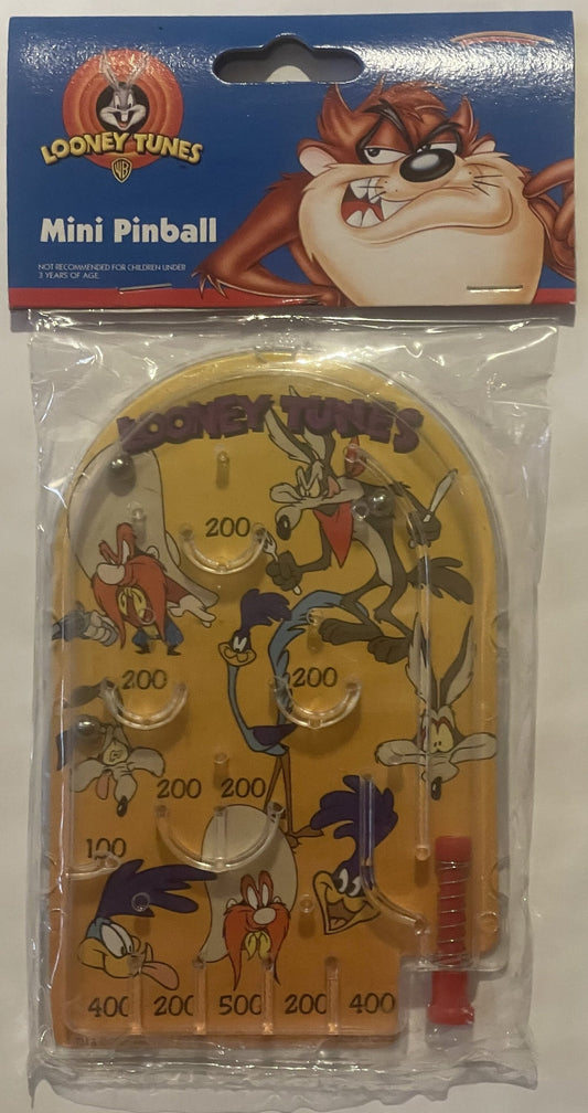 Vintage 1997 Looney Tunes Mini Pinball Amber Playfield Wile E Coyote and Bonus Road Runner Head 📌