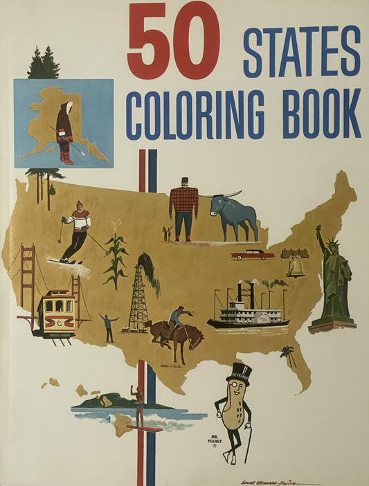 Vintage 1968 Mr. Peanut 50 States Coloring Book — Lowell Ellsworth Smith (NOS) 🗺️