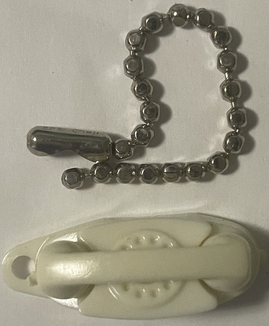 Vintage 1960s NOS Ivory Princess Phone Keychain ☎️ Bell System Rotary Bedroom Telephone Charm