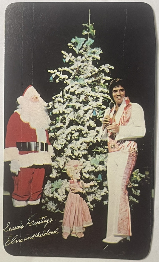 Vintage 1978 🎄 Elvis Presley Pocket Calendar RCA Records – Elvis With Santa NOS